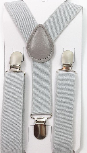 light grey wedding suspender set