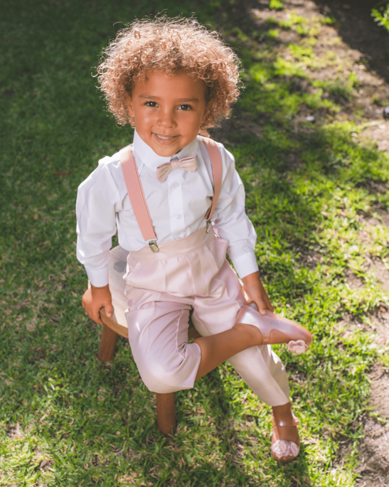 blush flower girl outfits for tomboys