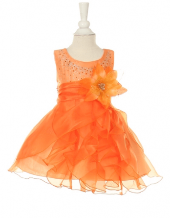 orange infant easter dress