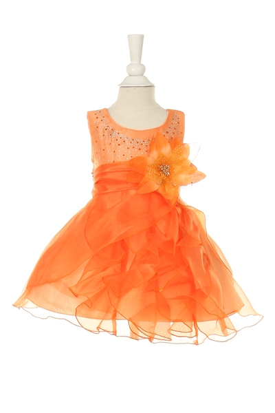 orange infant easter dress