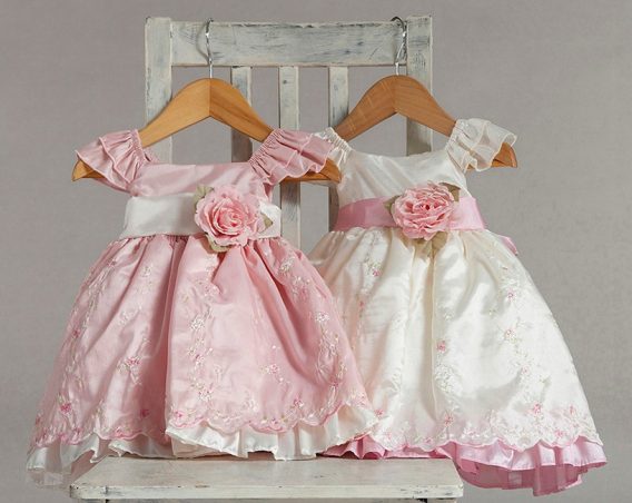 pink and ivory baby dress sale
