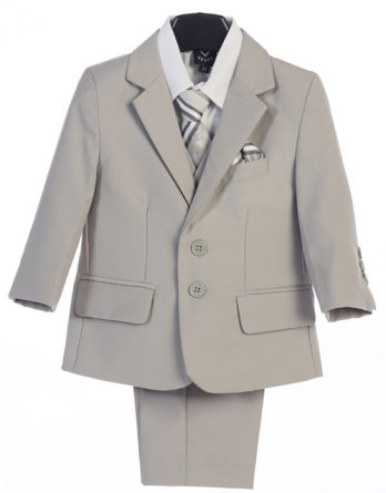 Boys light gray 5-piece suit
