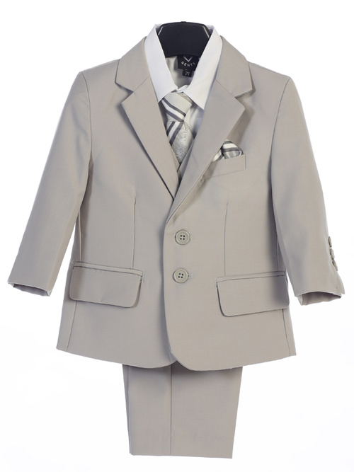 Boys light gray 5-piece suit