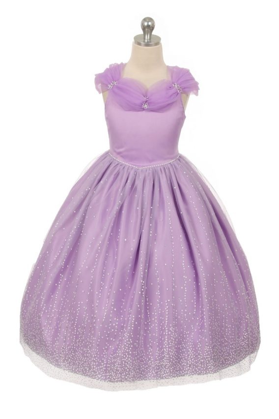 Princess style dress with a free matching color tiara. Beautifully made tulle dress in pink, aqua, yellow or lilac.