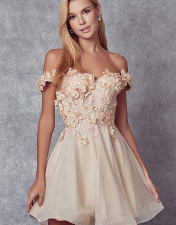 champagne cocktail prom dress