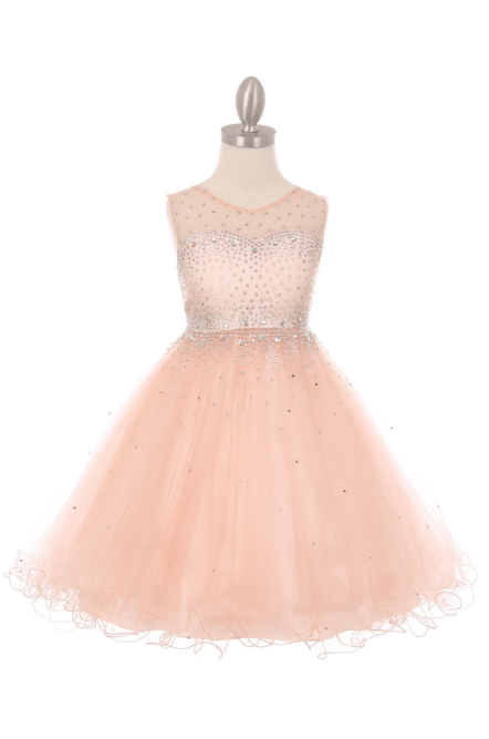 short blush tulle dress