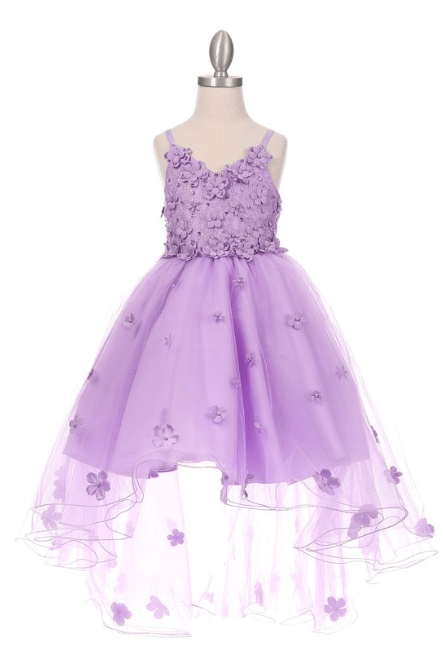 lilac high low dress