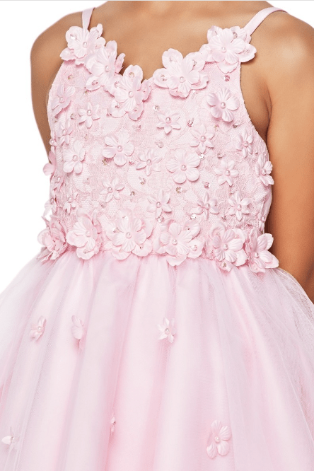 pink 3d flower dress