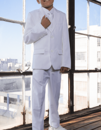 Boy white 5-piece suits for weddings, and Communion.
