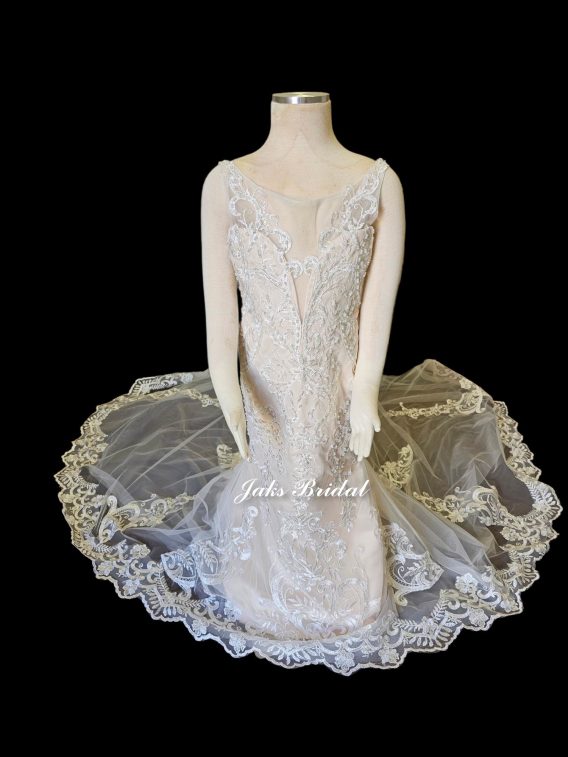 ivory mermaid lace flower girl dress
